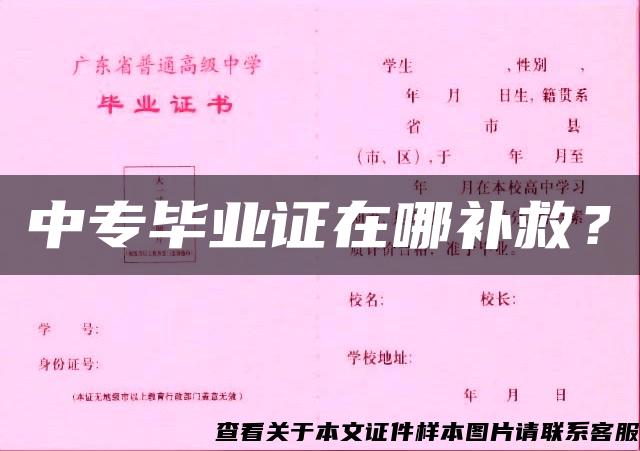 中专毕业证在哪补救？