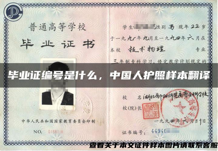 毕业证编号是什么，中国人护照样本翻译