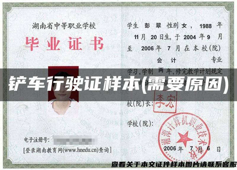 铲车行驶证样本(需要原因) 铲车行驶证样本(需要原因)