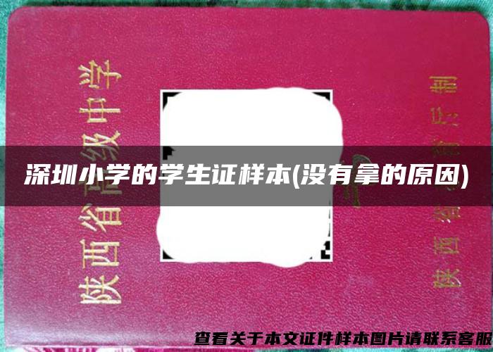深圳小学的学生证样本(没有拿的原因)