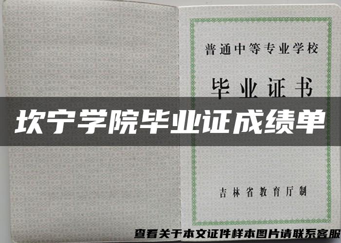 坎宁学院毕业证成绩单