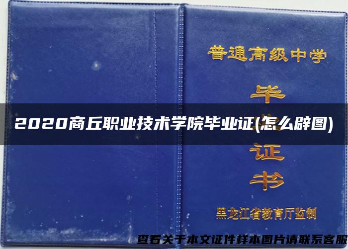 2020商丘职业技术学院毕业证(怎么辟图)