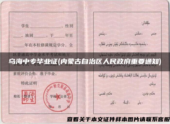 乌海中专毕业证(内蒙古自治区人民政府重要通知)