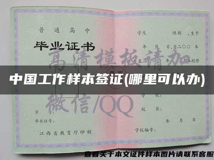 中国工作样本签证(哪里可以办)