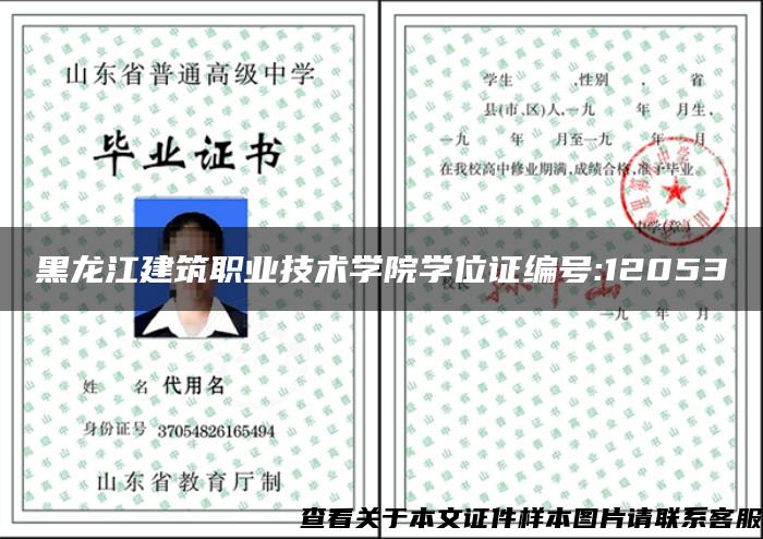黑龙江建筑职业技术学院学位证编号:12053