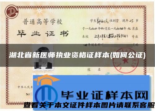 湖北省新医师执业资格证样本(如何公证)