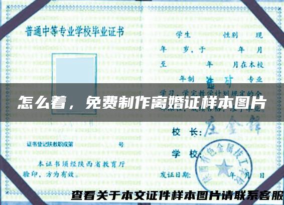 怎么着，免费制作离婚证样本图片