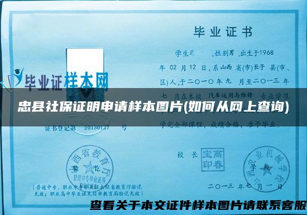 忠县社保证明申请样本图片(如何从网上查询)