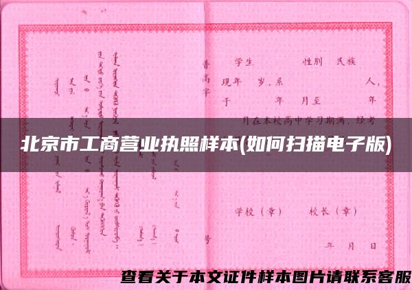 北京市工商营业执照样本(如何扫描电子版)