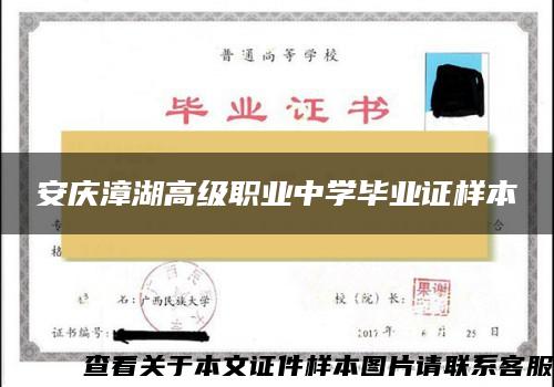 安庆漳湖高级职业中学毕业证样本