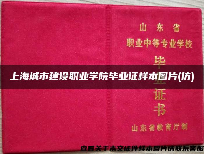 上海城市建设职业学院毕业证样本图片(仿)