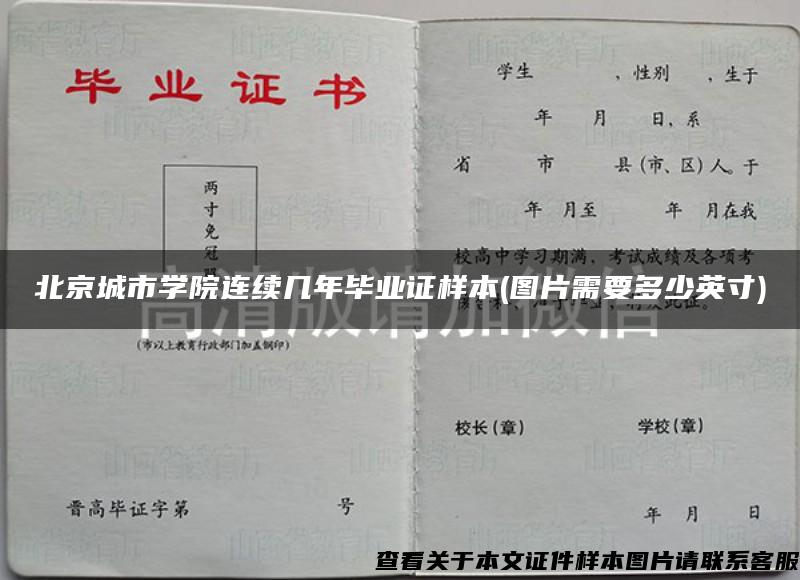 北京城市学院连续几年毕业证样本(图片需要多少英寸)