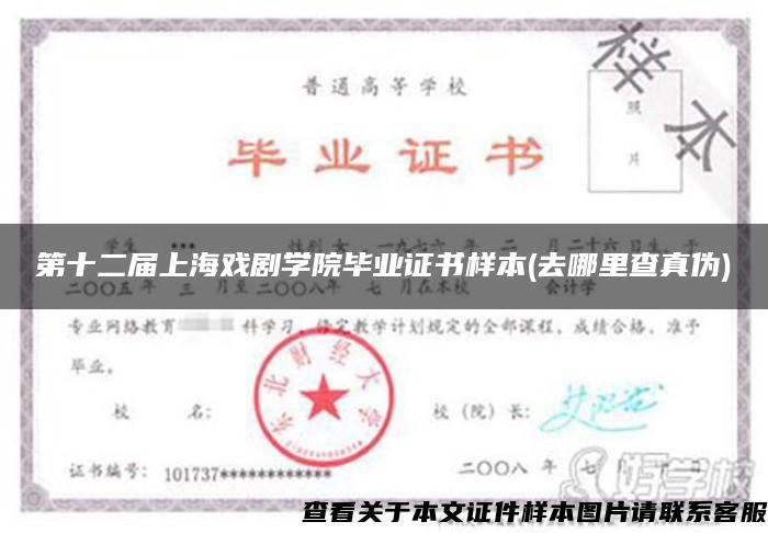 第十二届上海戏剧学院毕业证书样本(去哪里查真伪)