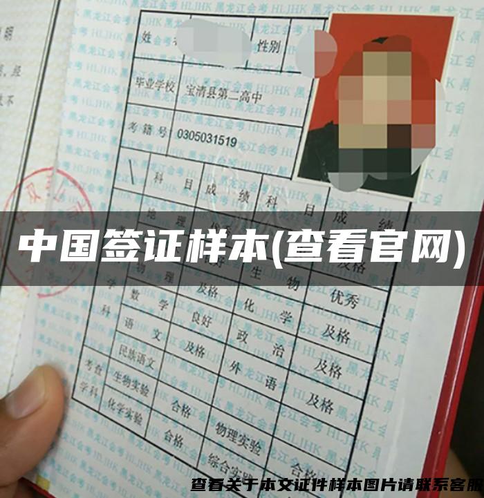 中国签证样本(查看官网)