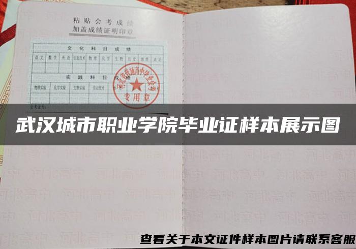 武汉城市职业学院毕业证样本展示图