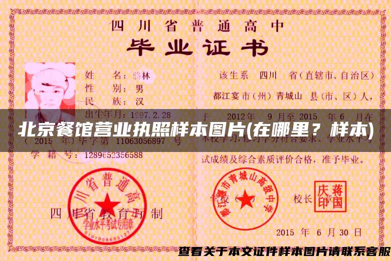 北京餐馆营业执照样本图片(在哪里？样本)