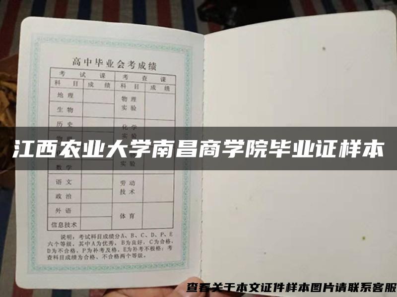 江西农业大学南昌商学院毕业证样本