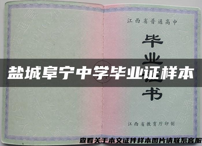 盐城阜宁中学毕业证样本