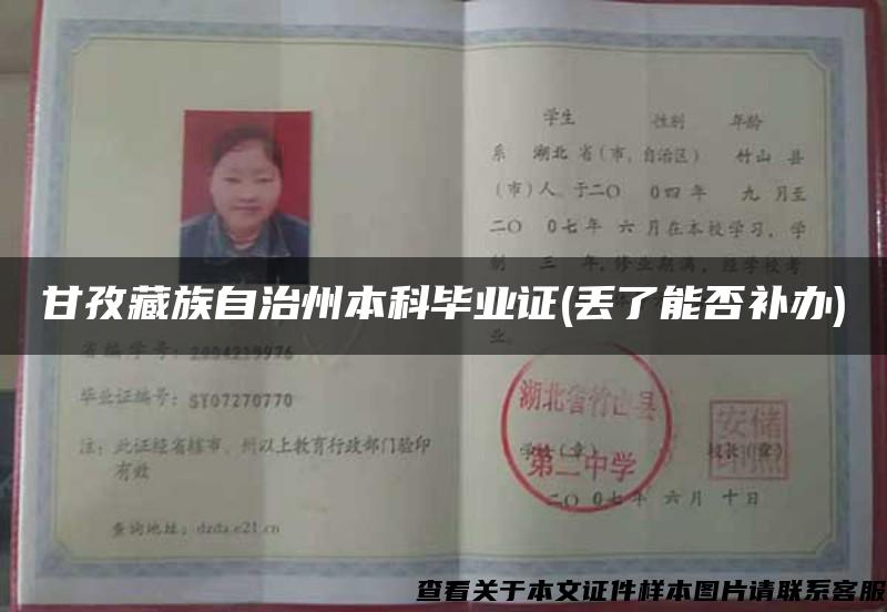 甘孜藏族自治州本科毕业证(丢了能否补办)