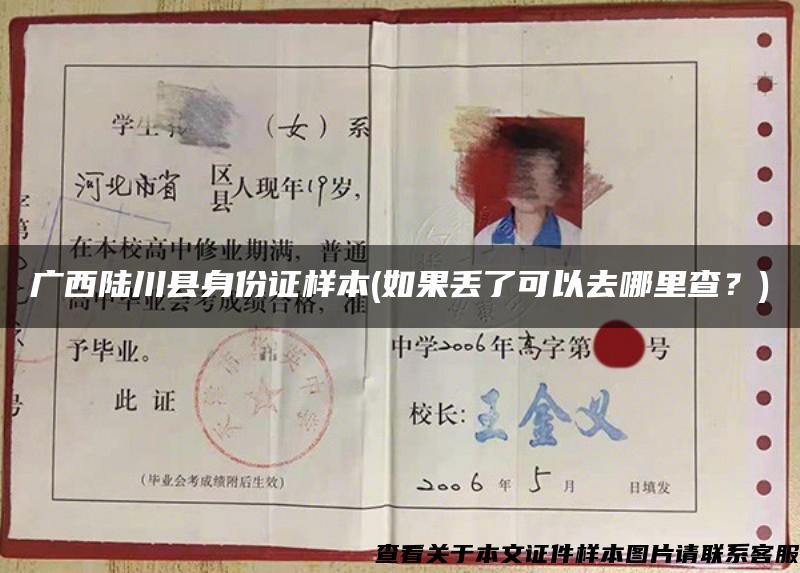 广西陆川县身份证样本(如果丢了可以去哪里查？)