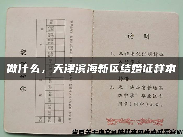 做什么，天津滨海新区结婚证样本
