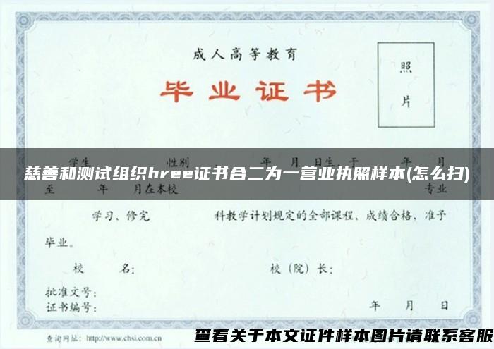 慈善和测试组织hree证书合二为一营业执照样本(怎么扫) 慈善和测试组织hree证书合二为一营业执照样本(怎么扫)
