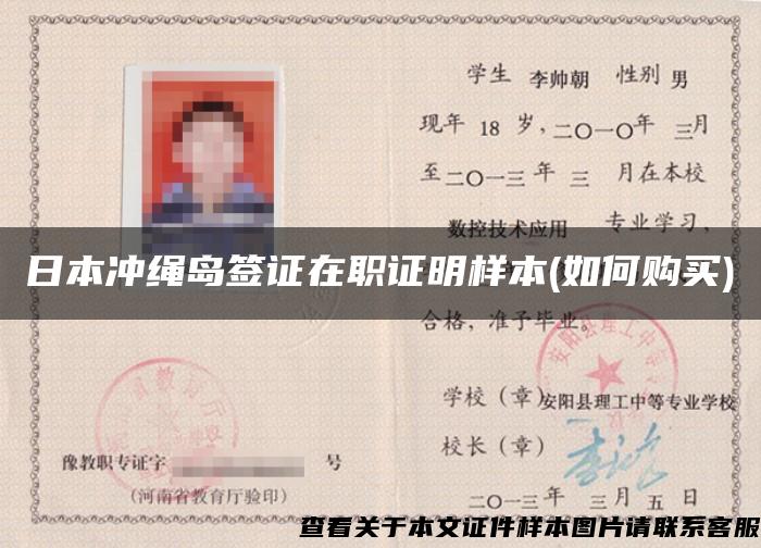 日本冲绳岛签证在职证明样本(如何购买)