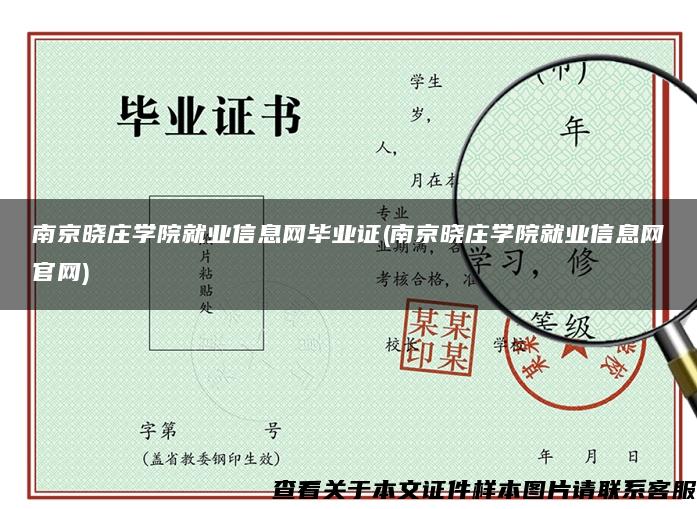 南京晓庄学院就业信息网毕业证(南京晓庄学院就业信息网官网)