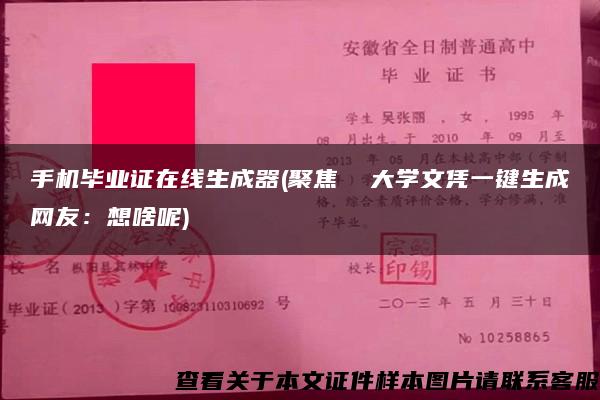 手机毕业证在线生成器(聚焦  大学文凭一键生成网友：想啥呢)