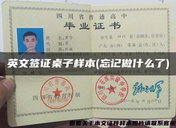 英文签证桌子样本(忘记做什么了)