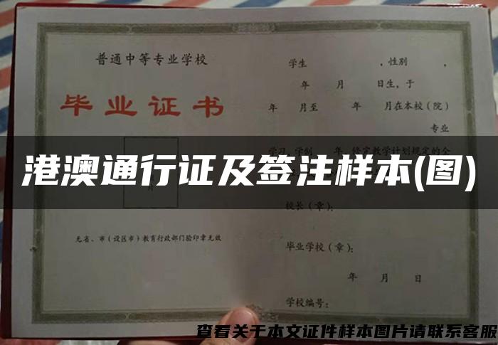 港澳通行证及签注样本(图)