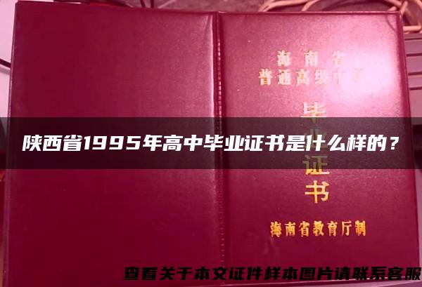陕西省1995年高中毕业证书是什么样的？