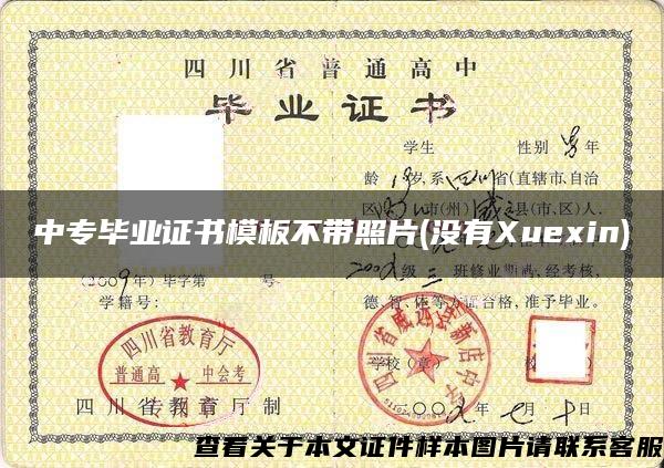 中专毕业证书模板不带照片(没有Xuexin)