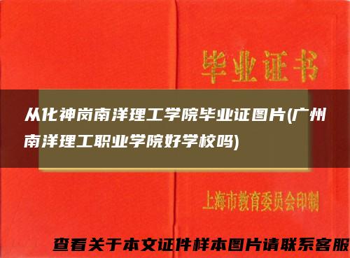 从化神岗南洋理工学院毕业证图片(广州南洋理工职业学院好学校吗) 从化神岗南洋理工学院毕业证图片(广州南洋理工职业学院好学校吗)