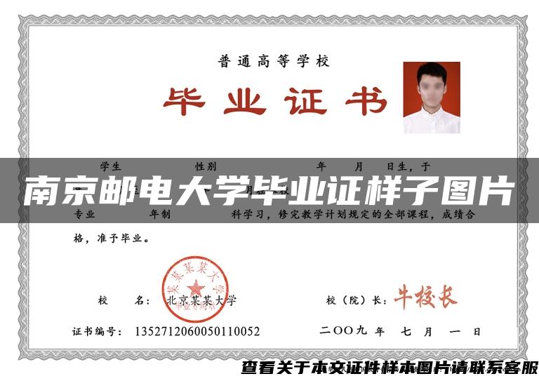 南京邮电大学毕业证样子图片