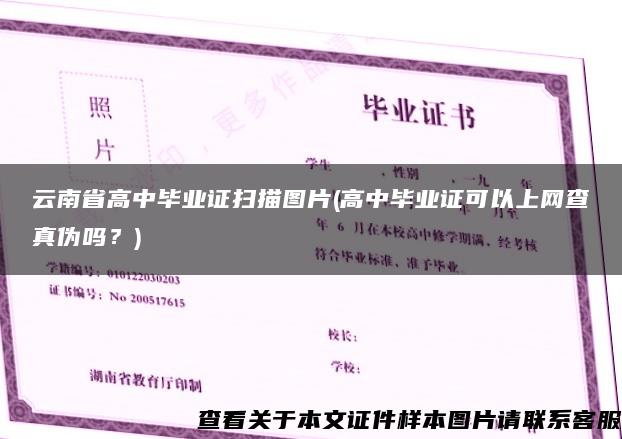 云南省高中毕业证扫描图片(高中毕业证可以上网查真伪吗？)