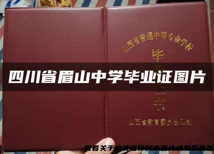 四川省眉山中学毕业证图片