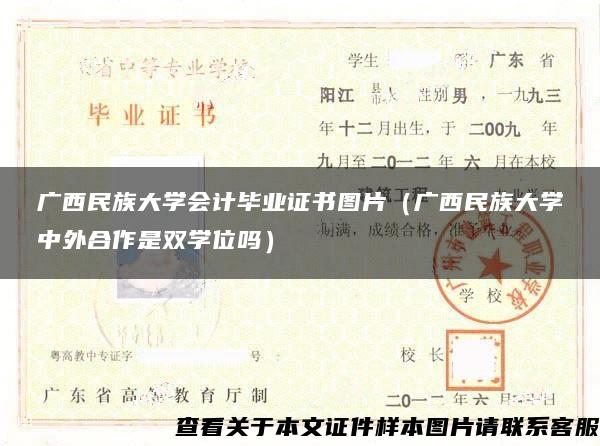 广西民族大学会计毕业证书图片（广西民族大学中外合作是双学位吗）