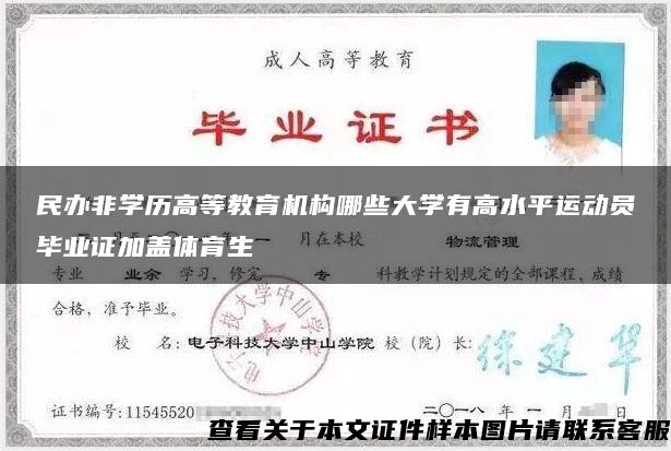 民办非学历高等教育机构哪些大学有高水平运动员毕业证加盖体育生