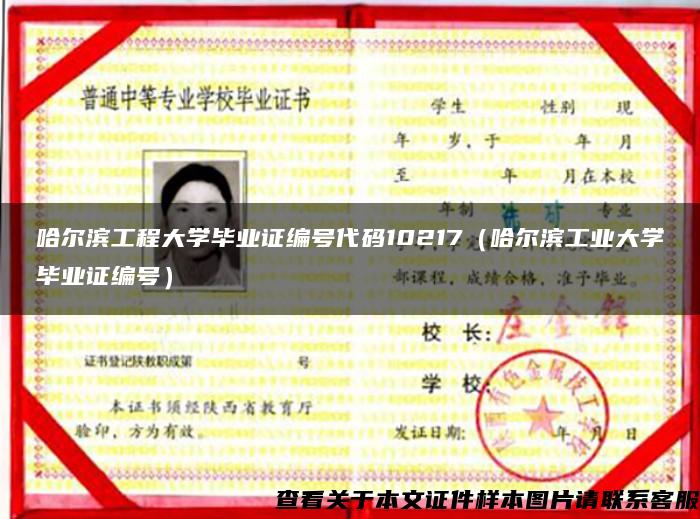 哈尔滨工程大学毕业证编号代码10217（哈尔滨工业大学毕业证编号）