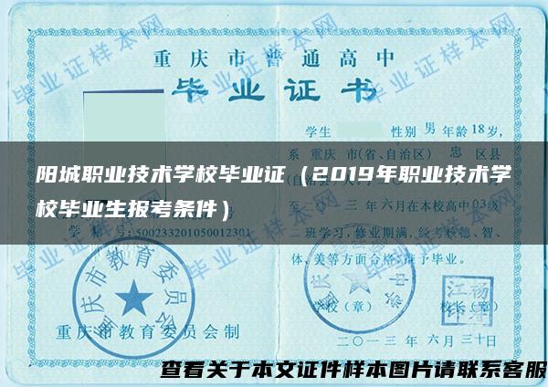阳城职业技术学校毕业证（2019年职业技术学校毕业生报考条件）