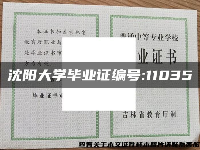 沈阳大学毕业证编号:11035