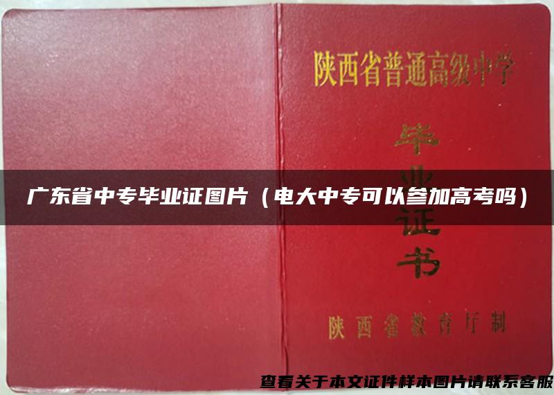 广东省中专毕业证图片（电大中专可以参加高考吗）