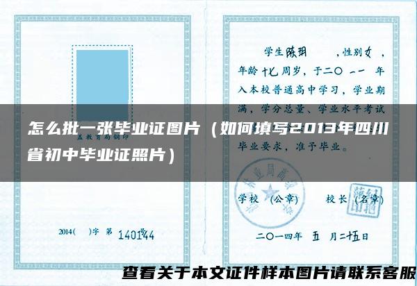 怎么批一张毕业证图片（如何填写2013年四川省初中毕业证照片）