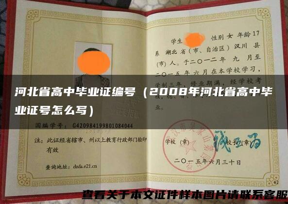 河北省高中毕业证编号（2008年河北省高中毕业证号怎么写）