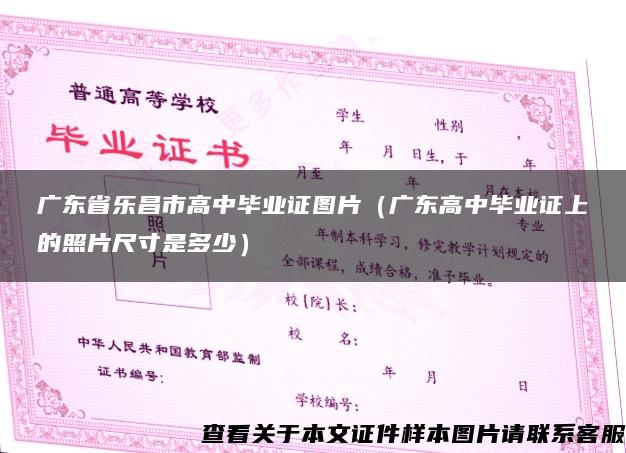 广东省乐昌市高中毕业证图片（广东高中毕业证上的照片尺寸是多少）