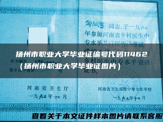 扬州市职业大学毕业证编号代码11462（扬州市职业大学毕业证图片）