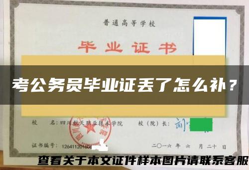 考公务员毕业证丢了怎么补？
