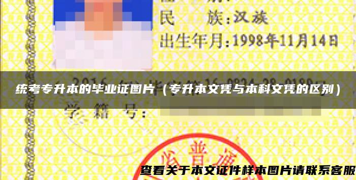 统考专升本的毕业证图片（专升本文凭与本科文凭的区别）