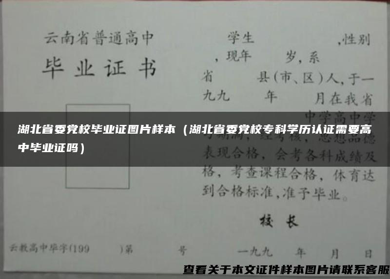 湖北省委党校毕业证图片样本（湖北省委党校专科学历认证需要高中毕业证吗）